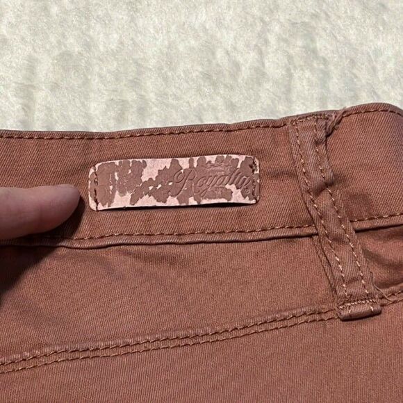 Royalty For Me Tan Womens Ankle High Rise Stretch Pants Size 16 - Picture 9 of 12